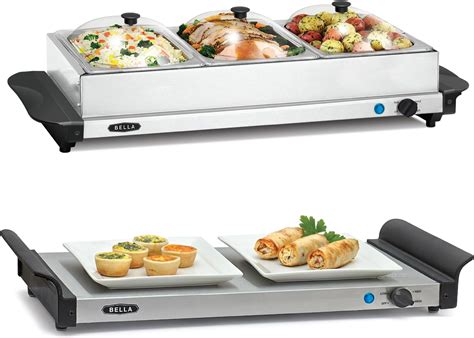 buffet server warmer|BELLA 3 x 1.5 Quart Triple Electric Buffet Server, Food Warming .